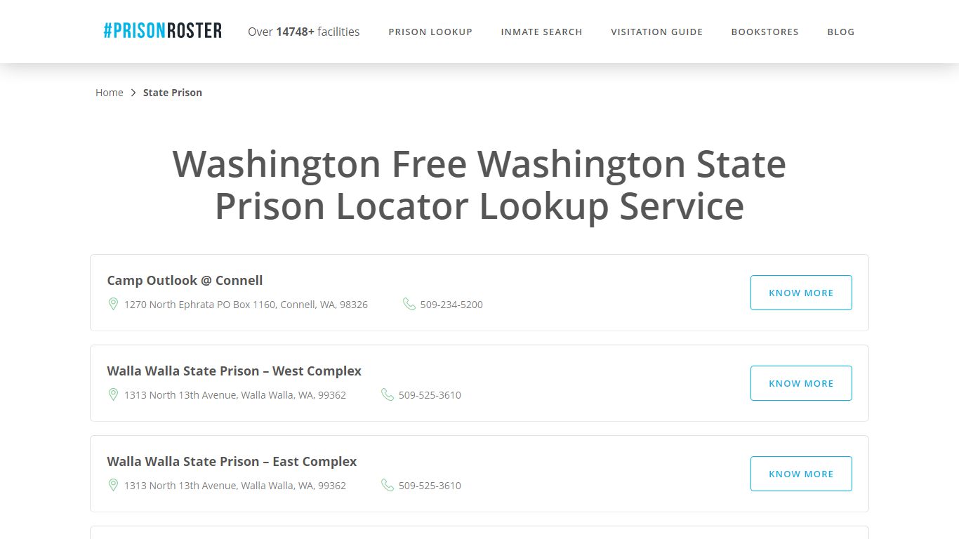 Washington State Prison Inmate Lookup - Prisonroster