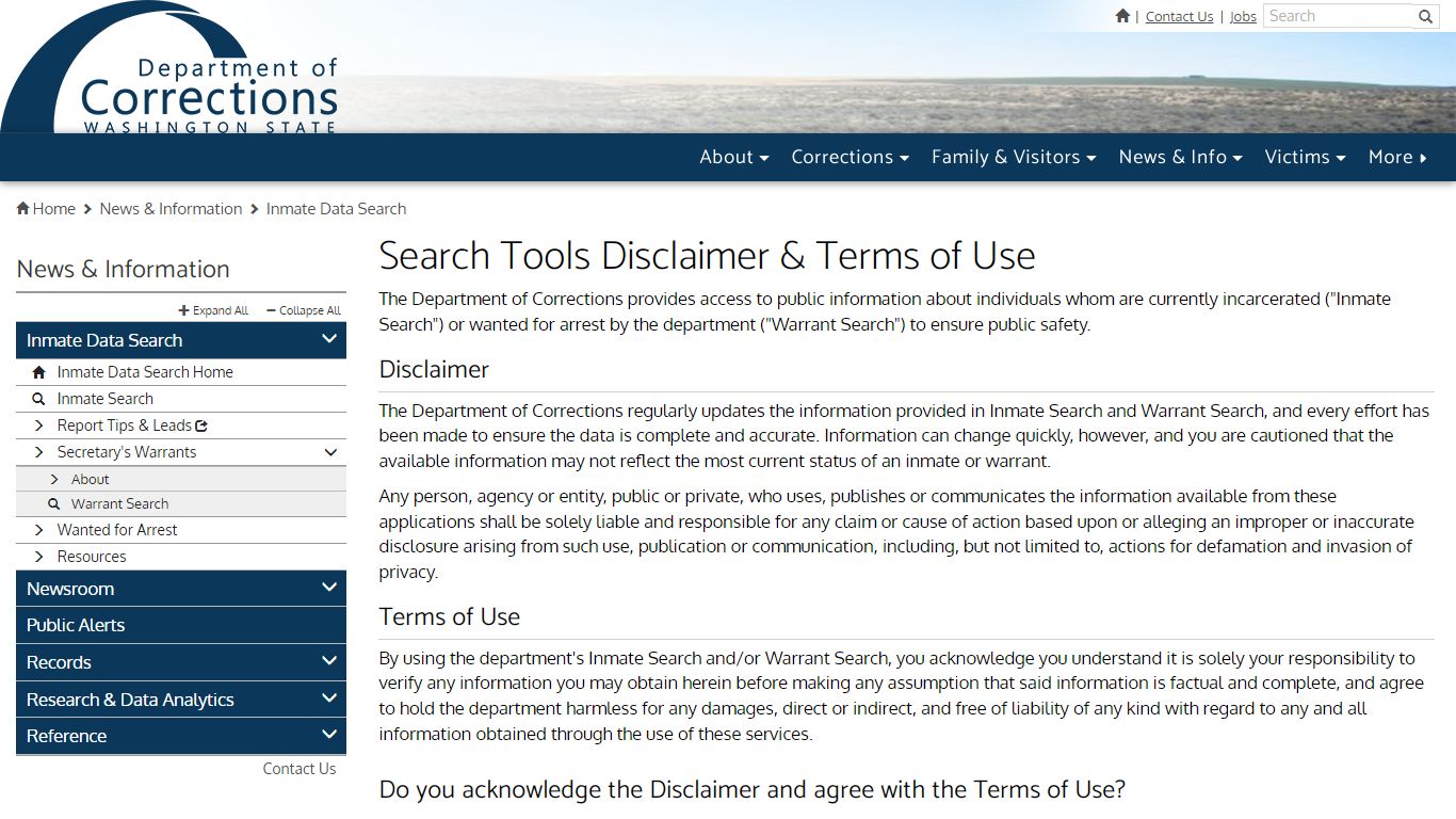 Search Tools Disclaimer & Terms of Use | Washington State Department of ...